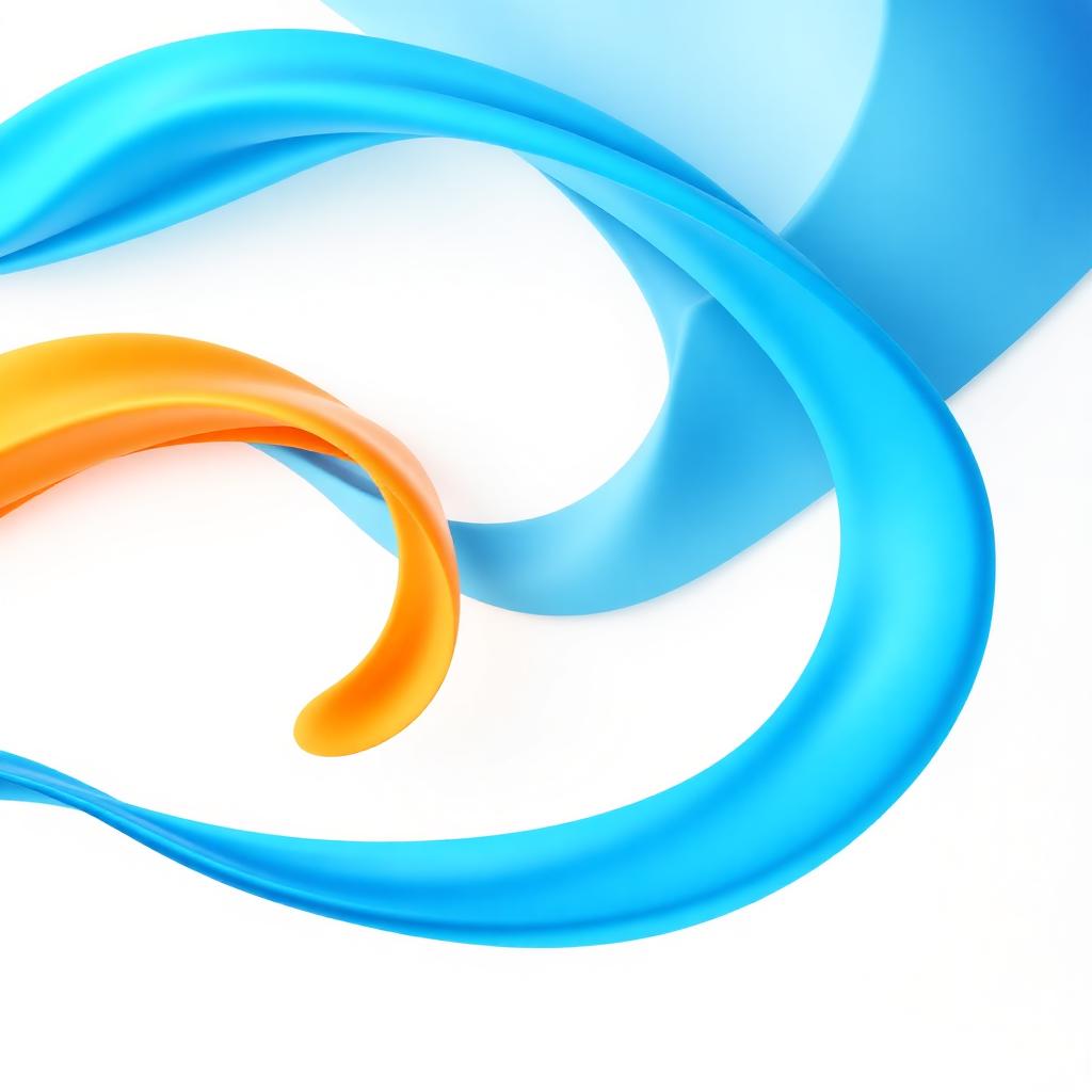 Abstract flowing ribbons representing connected information moving through a business